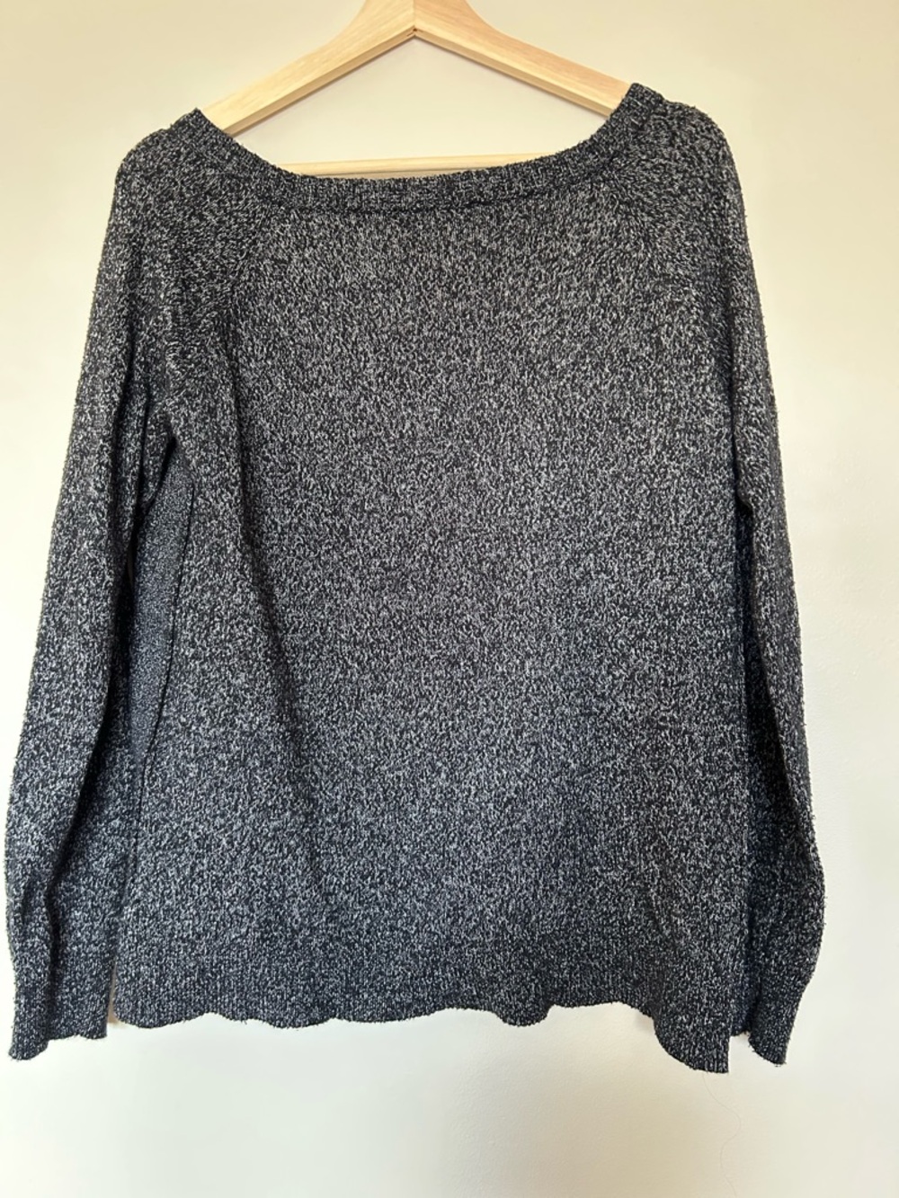 Roots Black & White Marled Knit Crew Sweater - Picture 2 of 3